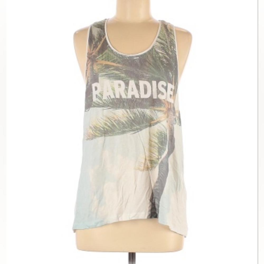 CHRLDR sz Medium "paradise" palm tree tank